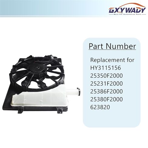 GXYWADY AC RadiatorCooling Fan لاستبدال HY3115156 25350F2000 25231F2000 لاستبدال Elantra 2.0L 2017-2019 in Saudi Arabia