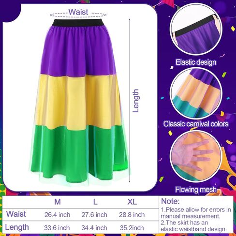 5 Pcs Mardi Gras Costume Accessory Set Skirts Mesh Long Skirt Mardi Gras Feather Headband Beads Necklace in Saudi Arabia