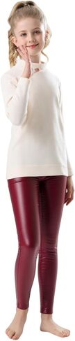 Girls Faux Leather Pants Stretch Leggings Tights Kids Pants in Saudi Arabia