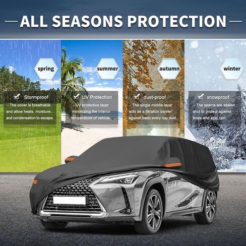X AUTOHAUX غطاء سيارة في الهواء الطلق مقاوم للماء الشمس المطر الثلوج البرد حماية مع الجانب الأيسر الباب سستة 210D-PU لكزس UX in Saudi Arabia