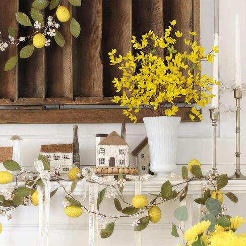 6 Pcs Artificial Forsythia Branches Silk Yellow Flowers Faux Forsythia Branches Fake Spring Flowers Stems for Decoration Indoor Outdoor Wedding Home Yard Cemetery Dining Table Vase Party in Saudi Arabia