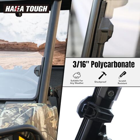 HAKA TOUGH Utv نصف الزجاج الأمامي الأمامي لـ Polaris Ranger 570/500 متوسطة الحجم 2015-2025، نصف زجاج أمامي مقاوم للخدش من البولي كربونات الصلب لملحقات Ranger EV/ETX متوسطة الحجم 570 SP in Saudi Arabia