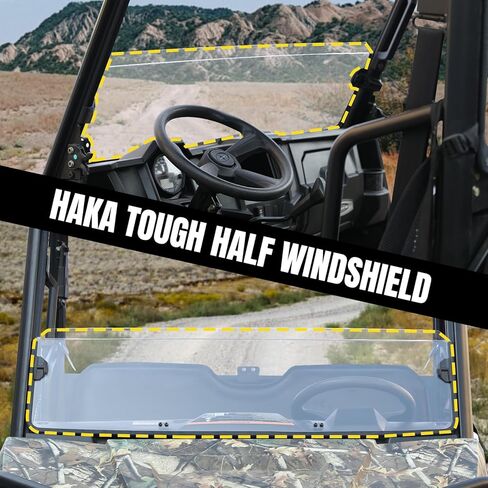 HAKA TOUGH Utv نصف الزجاج الأمامي الأمامي لـ Polaris Ranger 570/500 متوسطة الحجم 2015-2025، نصف زجاج أمامي مقاوم للخدش من البولي كربونات الصلب لملحقات Ranger EV/ETX متوسطة الحجم 570 SP in Saudi Arabia