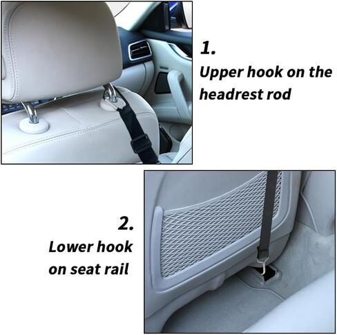 حقيبة شبكية لتنظيم المقعد الخلفي للسيارة مكونة من 3 طبقات، حامل محفظة السيارة لإكسسوارات السيارة، حامل محفظة مناديل البضائع حاجز المقعد الخلفي للحيوانات الأليفة للأطفال في السيارة/سيارات الدفع الرباعي/الشاحنة (أسود) in Kuwait