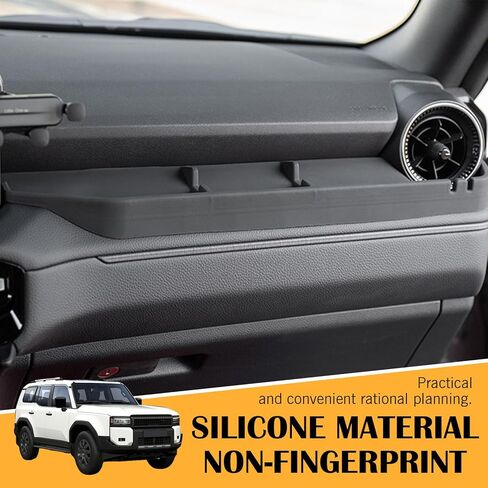 منظم لوحة القيادة من السيليكون من جانب الركاب لعام 2024 2025 تويوتا لاند كروزر 250 و1958 برادو LC250 J250، ملحقات داخلية للسيارة غير قابلة للانزلاق، لوازم ضبط صندوق تخزين مزخرف in Kuwait