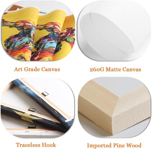 3 قطع من لوحات فنية جدارية من القماش الإسلامي من Pacimo، صور آية الكرسي الله اسم محمد مطبوعة على القماش، ملصق فني إسلامي بالخط العربي لديكور المنزل، قابل للتمدد ومؤطر جاهز للتعليق - 12 بوصة × 16 بوصة × 3 in Kuwait