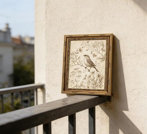 Vintage Gold Framed Bird Canvas Wall Art Retro Farmhouse Sparrow Painting Picture Wall Decor Rustic Floral Botanical Poster Print Artwork for Living Room Bedroom Home Decoration in Saudi Arabia