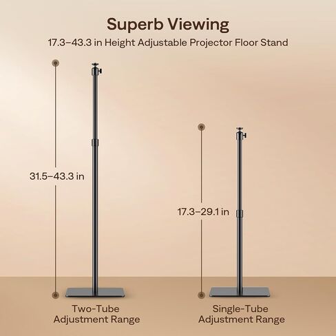 Projector Floor Stand, 15.75"-47.24" Height Adjustable Floor Stand with 1/4 lnch Screw, 360° Rotatable Projector Floor Stand Holds up to 18 lbs, Compatible with Projector, Camera, Phone, Black in Kuwait