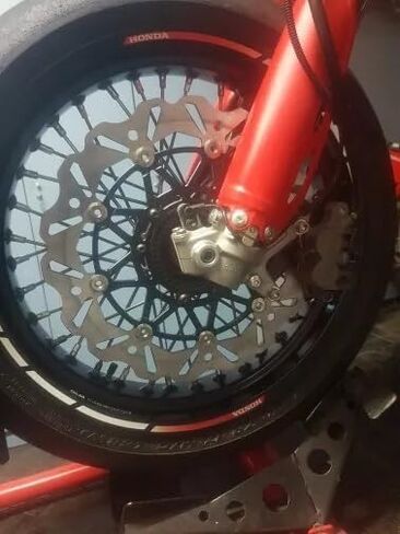 TOFR 17 "عجلات Super Moto الحافات محاور الدوارات مجموعة لهوندا CRF250R CRF450R CR125 CR250 2002-2013، CRF250X CRF450X 2002-2019 المتحدث تحمل فواصل المحور in Saudi Arabia