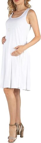 فستان 24seven Comfort Apparel للسيدات كاجوال بدون أكمام على شكل حرف A بدون أكمام - صنع في الولايات المتحدة الأمريكية -Small-3X in Kuwait