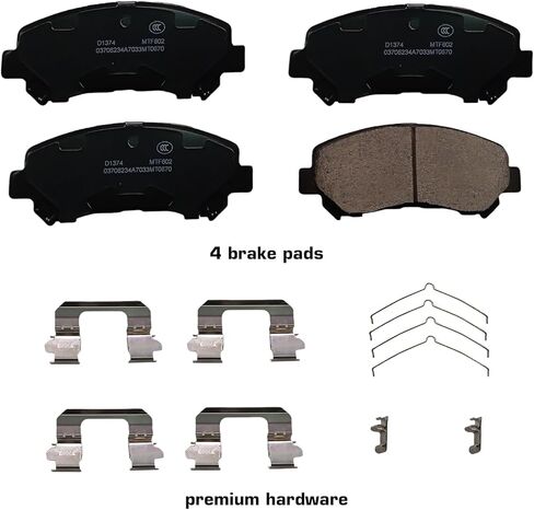 وسادة الفرامل الأمامية D1374 من السيراميك لنيسان روج 2008-2013، روج سيليكت 2014-2015، ماكسيما 2009-2022، سنترا 2007-2012، جوك 2014-2017 | سوزوكي كيزاشي 2010-2013 in Kuwait