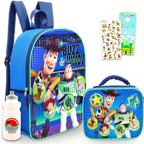 Disney Toy Story Backpack with Lunch Box Set - Bundle with 16" Woody and Buzz Lightyear Backpack, Lunch Bag, Water Bottle, Stickers, More | Toy Story 5 School Bag Set for Kids, Boys, Teens in Saudi Arabia