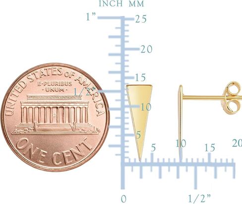 14K الذهب الأصفر المثلث الطويل متسلق الاقراط in Saudi Arabia