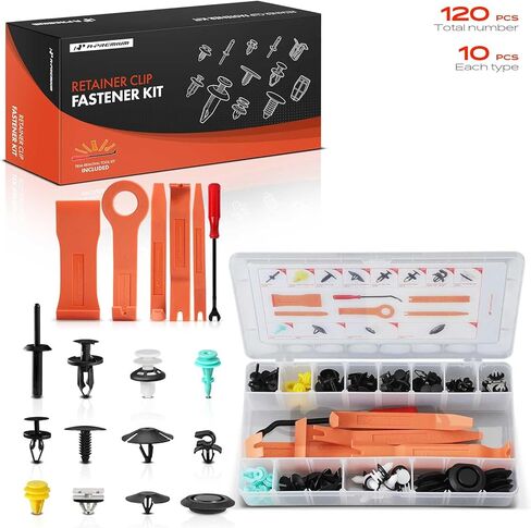 A-Premium 120Pcs 36.96 oz Nylon Bumper Retainer Clips Fender Fasteners Interior Trim Push Type Molding Hood Auto Push Pin Plastic Rivets Kit Compatible with Dodge Durango 2011-2017, with Removal Tool in Saudi Arabia