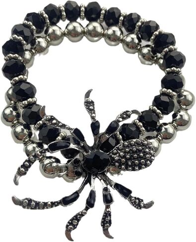 Choistily Punk Spider Bracelet for Women Spider Beaded Bracelet Big Spider Wrap Bracelet Gothic Spider Bracelet Halloween Beaded Bracelet for Women in Kuwait