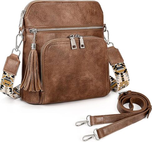 UTO Crossbody Bags for Women Purse with 2PCS Strap Simple and fashionable Zipped Pockets Bucket Handbag Shoulder Bag in Saudi Arabia