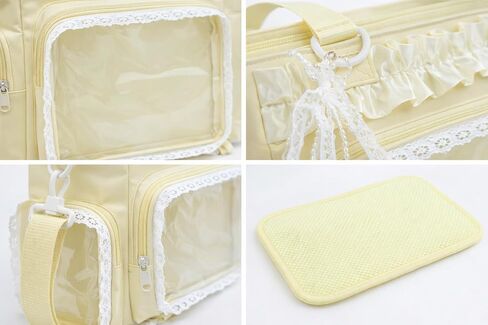 Ita Bag for Pins with Display Insert Kawaii Y2K Crossbody Bags Cute Ruffle Shoulder Purse DIY Tote Itabag for Women in Kuwait