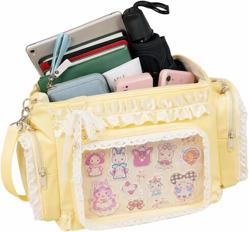 Ita Bag for Pins with Display Insert Kawaii Y2K Crossbody Bags Cute Ruffle Shoulder Purse DIY Tote Itabag for Women in Kuwait