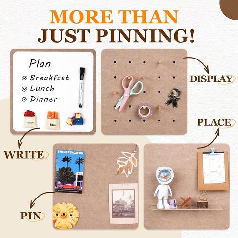 4 Pack Felt Bulletin Board Kit, 24" Self-Adhesive Fabric Wall Panels with Acrylic Shelf, Pegs & Pins - Felt Board Tiles for Memo, Display & Wall Organizer in Kuwait