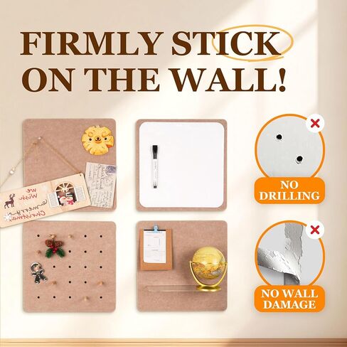 4 Pack Felt Bulletin Board Kit, 24" Self-Adhesive Fabric Wall Panels with Acrylic Shelf, Pegs & Pins - Felt Board Tiles for Memo, Display & Wall Organizer in Kuwait