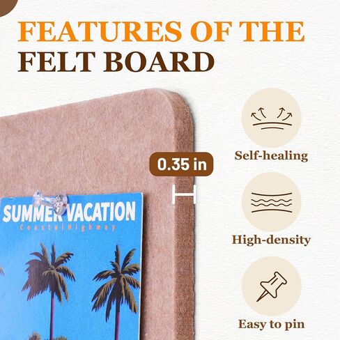 4 Pack Felt Bulletin Board Kit, 24" Self-Adhesive Fabric Wall Panels with Acrylic Shelf, Pegs & Pins - Felt Board Tiles for Memo, Display & Wall Organizer in Kuwait