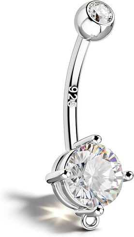 COCHARM 925 Sterling SIlver Belly Button Rings 14G 10MM Navel Rings for Women Surgical Steel Belly Button Piercing Jewelry in Saudi Arabia
