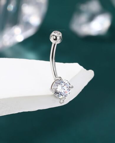 COCHARM 925 Sterling SIlver Belly Button Rings 14G 10MM Navel Rings for Women Surgical Steel Belly Button Piercing Jewelry in Saudi Arabia