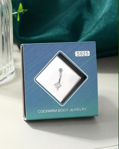 COCHARM 925 Sterling SIlver Belly Button Rings 14G 10MM Navel Rings for Women Surgical Steel Belly Button Piercing Jewelry in Saudi Arabia
