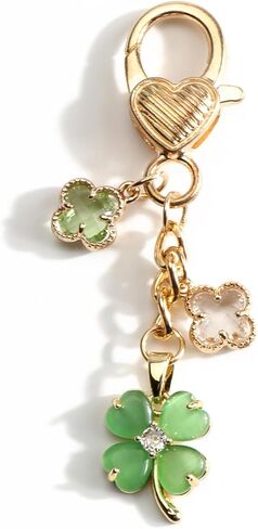 Mini Four Leaf Clover Keychain Clover Lucky Keycharm Keyring Good Fortune Gift for Women Irish Jewelry in Saudi Arabia