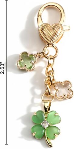 Mini Four Leaf Clover Keychain Clover Lucky Keycharm Keyring Good Fortune Gift for Women Irish Jewelry in Saudi Arabia