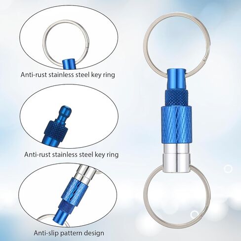 cobee 4Pcs Quick Release Keychain, Detachable Key Ring, Quick Disconnect Keychain Detachable Pull-Apart Key Ring Dual Pull Apart Keys Chain for Men Women(4Colors) in Saudi Arabia