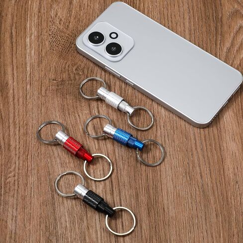 cobee 4Pcs Quick Release Keychain, Detachable Key Ring, Quick Disconnect Keychain Detachable Pull-Apart Key Ring Dual Pull Apart Keys Chain for Men Women(4Colors) in Saudi Arabia