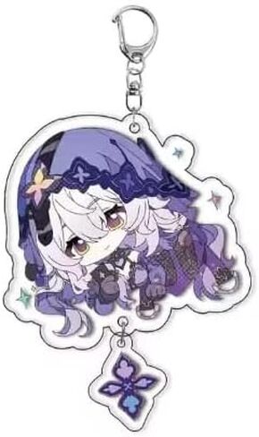 Cute Honkai Star Rail Cosplay Acrylic Keychain Buckle Accessories Bag Car Pendant Key Ring Game Fans Gift (Black Swan/Style 1) in Saudi Arabia