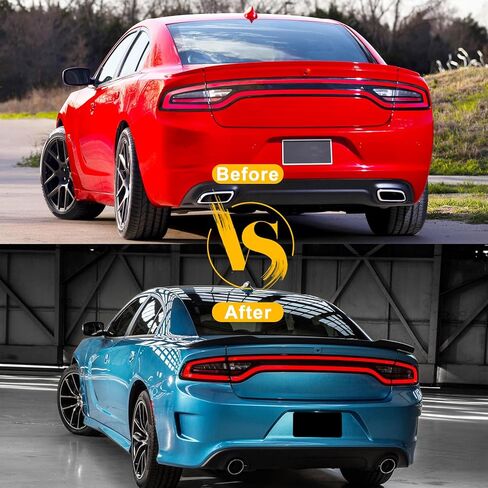 KHK Spoiler Compatible with Dodge Charger RT SXT SRT Hellcat 2011-2022 RT SXT SRT SCAT Pack Pursuit Daytona Enforcer GT Sedan, 4 Door Models Rear Spoiler, Carbon Fiber Pattern ABS Material Rear Wing in Kuwait