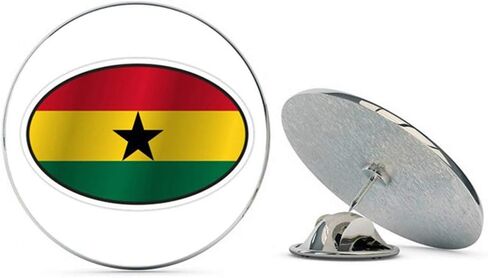 Ghana Flag Oval Metal 0.75" Lapel Hat Pin Tie Tack Pinback in Saudi Arabia