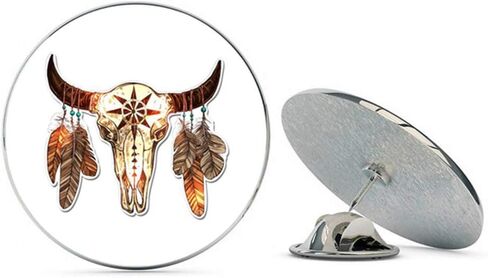 Cow Skull Trendy Native American Ethnic Spiritual Metal 0.75" Lapel Hat Pin Tie Tack Pinback in Saudi Arabia