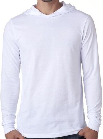 Yoga Clothing For You Mens Lightweight Long Sleeve Hoodie Tee Shirt, Large White in Saudi Arabia