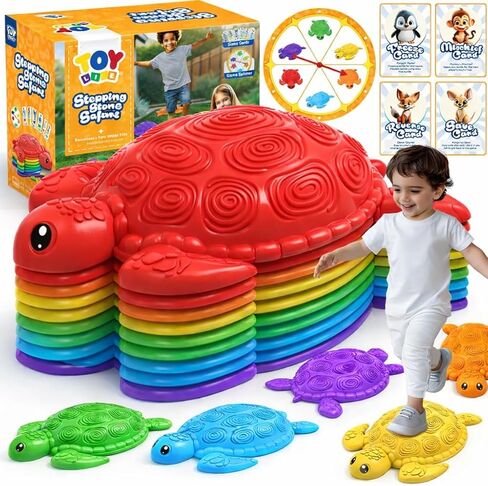Stepping Stones for Kids 10 Pcs, Kids Outdoor Play Toys, Toddler Outdoor Toys, Balance Stepping Stones Game Outside Toys Kids Ages 4-8, Turtle Stepping Stones, Sensory Toys Kids 5-7, Playground Toys in Kuwait