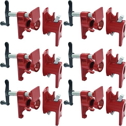 مشابك أنابيب للأعمال الخشبية مع مشابك أنابيب فريدة من نوعها مقاس 3/4 بوصة مثالية للنجارة وتحسين المنزل والمشروعات اليدوية، مشابك لصق خشبية سريعة الفك، مشبك أنابيب عالي التحمل (6، 3/4 بوصة) in Kuwait