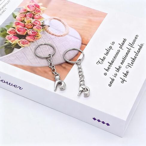 2Pcs Hand Heart Gesture Car Key Chain Ring Charm Couple Valentines Matching Keychain Pendant For Boyfriend Girlfriend Wife Husband Best Friend in Saudi Arabia