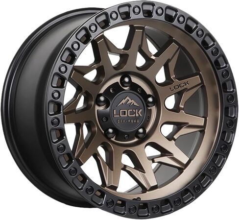 Lock Offroad Lunatic 17x9 6x139.7-12et 106.2 برونزي غير لامع مع حلقة سوداء غير لامعة in Kuwait