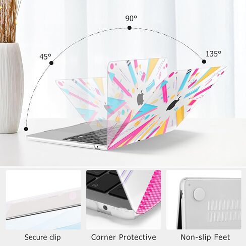 حافظة MOSISO متوافقة مع جهاز MacBook Air 13 بوصة 2026 2025 2024-2022 M4 A3240 M3 A3113 M2 A2681، غطاء صلب من البلاستيك وغطاء لوحة مفاتيح وواقي شاشة لجهاز MacBook Air 13.6 بوصة، هندسة جرافيتي in Kuwait