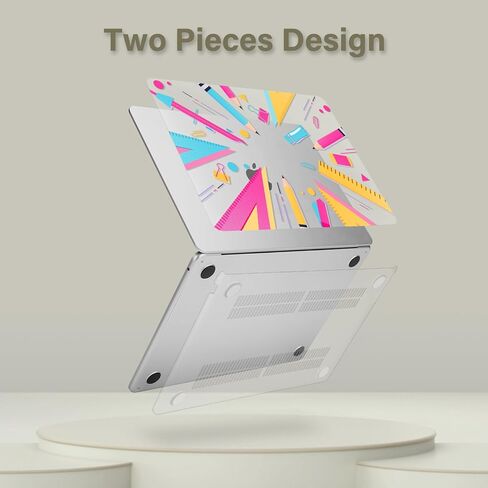 حافظة MOSISO متوافقة مع جهاز MacBook Air 13 بوصة 2026 2025 2024-2022 M4 A3240 M3 A3113 M2 A2681، غطاء صلب من البلاستيك وغطاء لوحة مفاتيح وواقي شاشة لجهاز MacBook Air 13.6 بوصة، هندسة جرافيتي in Kuwait