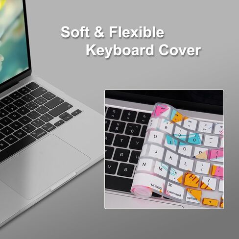 حافظة MOSISO متوافقة مع جهاز MacBook Air 13 بوصة 2026 2025 2024-2022 M4 A3240 M3 A3113 M2 A2681، غطاء صلب من البلاستيك وغطاء لوحة مفاتيح وواقي شاشة لجهاز MacBook Air 13.6 بوصة، هندسة جرافيتي in Kuwait