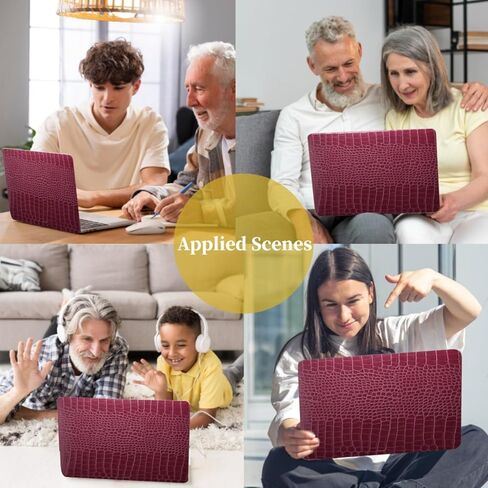 Laptop Cover for MacBook Pro 13 Inch Case 2020 2019 2018 2017 2016 Release Model A2338 A2289 A2251 A2159 A1989 A1708 A1706 M2 M1 Chip, PU Leather Hard Shell Case, Dark Red Alligator in Kuwait