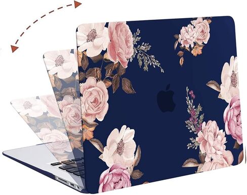 حافظة MOSISO متوافقة مع جهاز MacBook Air مقاس 13 بوصة (A1369 وA1466، الإصدار الأقدم 2010-2017)، حافظة صلبة من البلاستيك الفاوانيا وغطاء لوحة المفاتيح وواقي شاشة، أزرق in Saudi Arabia