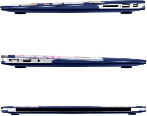 حافظة MOSISO متوافقة مع جهاز MacBook Air مقاس 13 بوصة (A1369 وA1466، الإصدار الأقدم 2010-2017)، حافظة صلبة من البلاستيك الفاوانيا وغطاء لوحة المفاتيح وواقي شاشة، أزرق in Saudi Arabia
