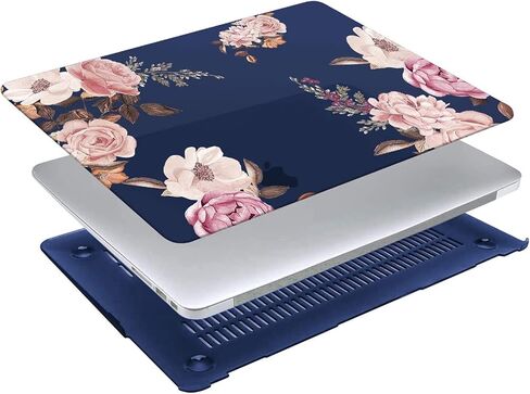 حافظة MOSISO متوافقة مع جهاز MacBook Air مقاس 13 بوصة (A1369 وA1466، الإصدار الأقدم 2010-2017)، حافظة صلبة من البلاستيك الفاوانيا وغطاء لوحة المفاتيح وواقي شاشة، أزرق in Saudi Arabia