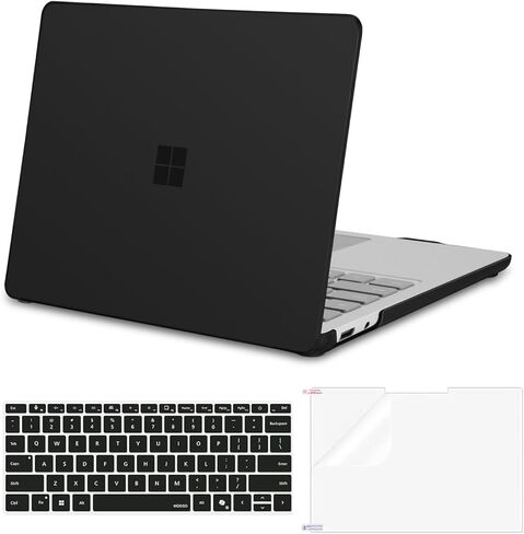 MOSISO Compatible with Microsoft Surface Laptop 13 inch Case 2025 Windows 11 Touchscreen Copilot+ PC Laptop Model 2095, Protective Plastic Hard Shell Case&Screen Protector&Keyboard Cover, Black in Saudi Arabia