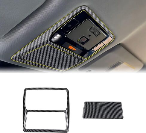 Front and Rear Reading Light Lamp Cover Trim fit for Toyota Grand Highlander 2024 2025 Interior Center Consoles Decoration Car Accessories 2PC Carbon Fiber Color in Kuwait